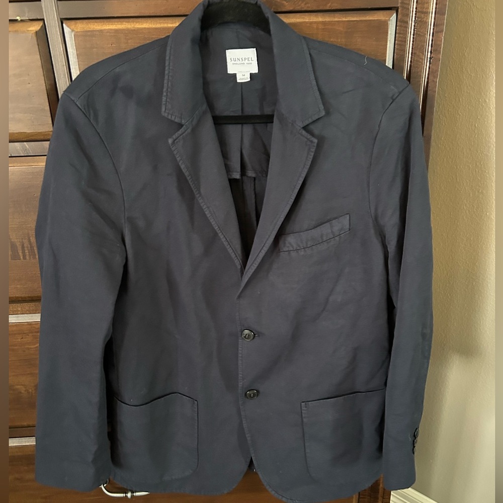 Sunspel Men's Navy Sport Coat